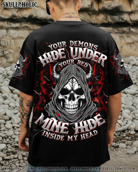 YOUR DEMONS HIDE UNDER YOUR BED SKULL REAPER DEMON ALL OVER PRINT - TLNT1411253