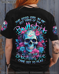THE GOOD GIRL IN ME MESSY BUN SKULL ALL OVER PRINT - TYHI2707241