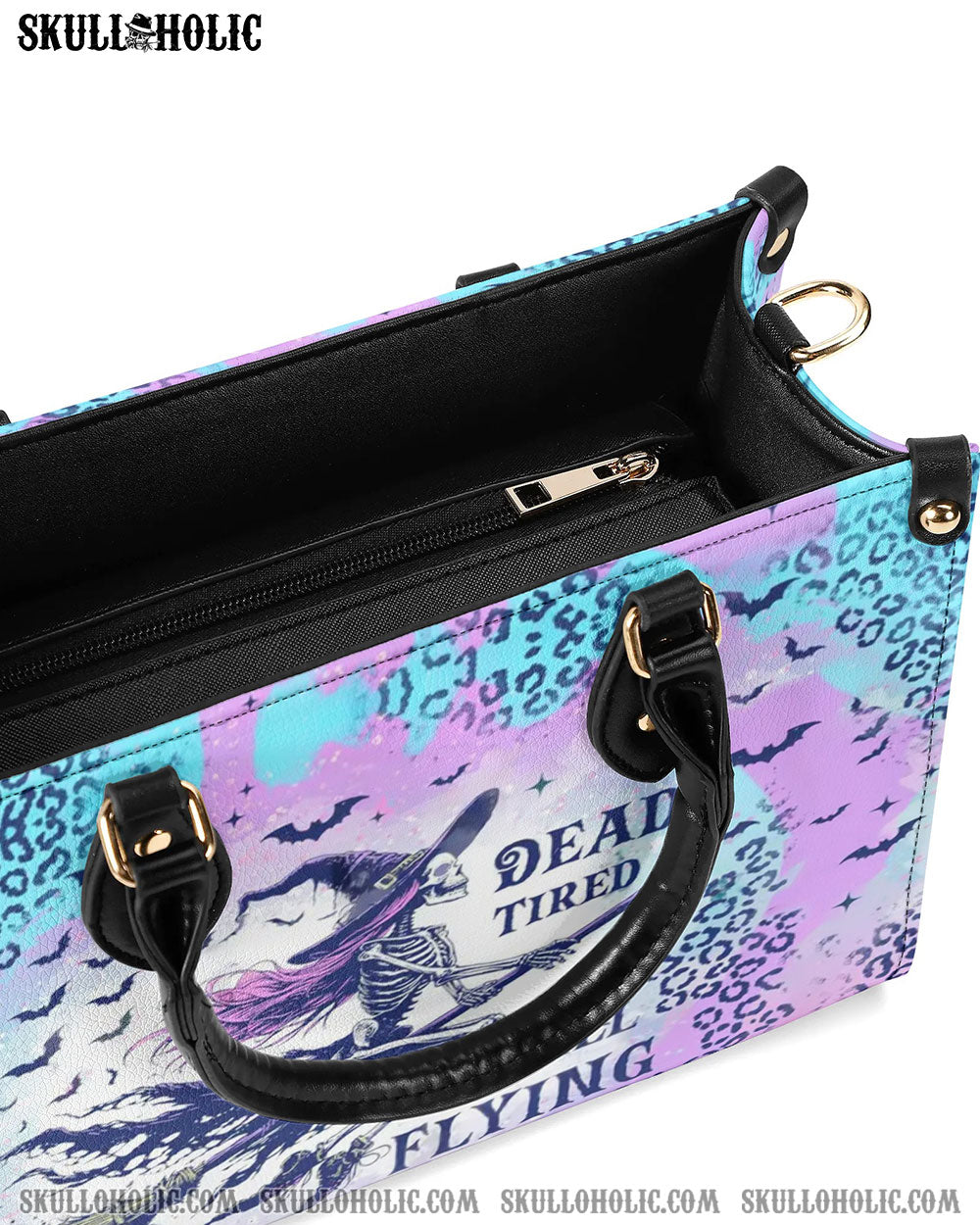 SKELETON WITCH HALLOWEEN LEATHER HANDBAG - YHHG0808242