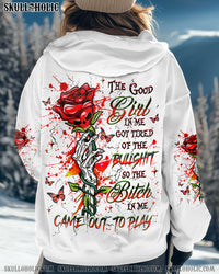 THE GOOD GIRL IN ME GOT TIRED SKULL ROSE ALL OVER PRINT - YHHG0212243