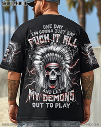 ONE DAY I'M GONNA JUST SAY SKULL NATIVE ALL OVER PRINT - TLNZ0804251
