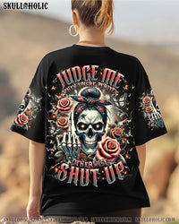 JUDGE ME WHEN SKULL MESSY BUN  ALL OVER PRINT   - TLTR0304251
