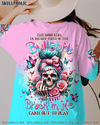 THE GOOD GIRL IN ME ROSE MESSY BUN ALL OVER PRINT - TLTW2711231