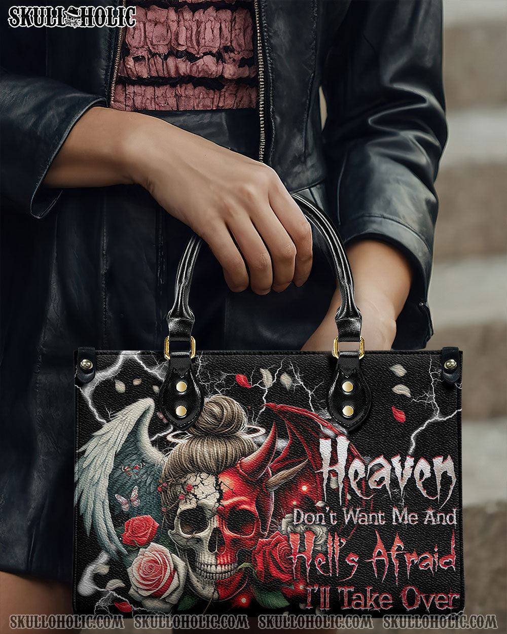 HEAVEN DON'T WANT ME LEATHER HANDBAG - TYTD2407241