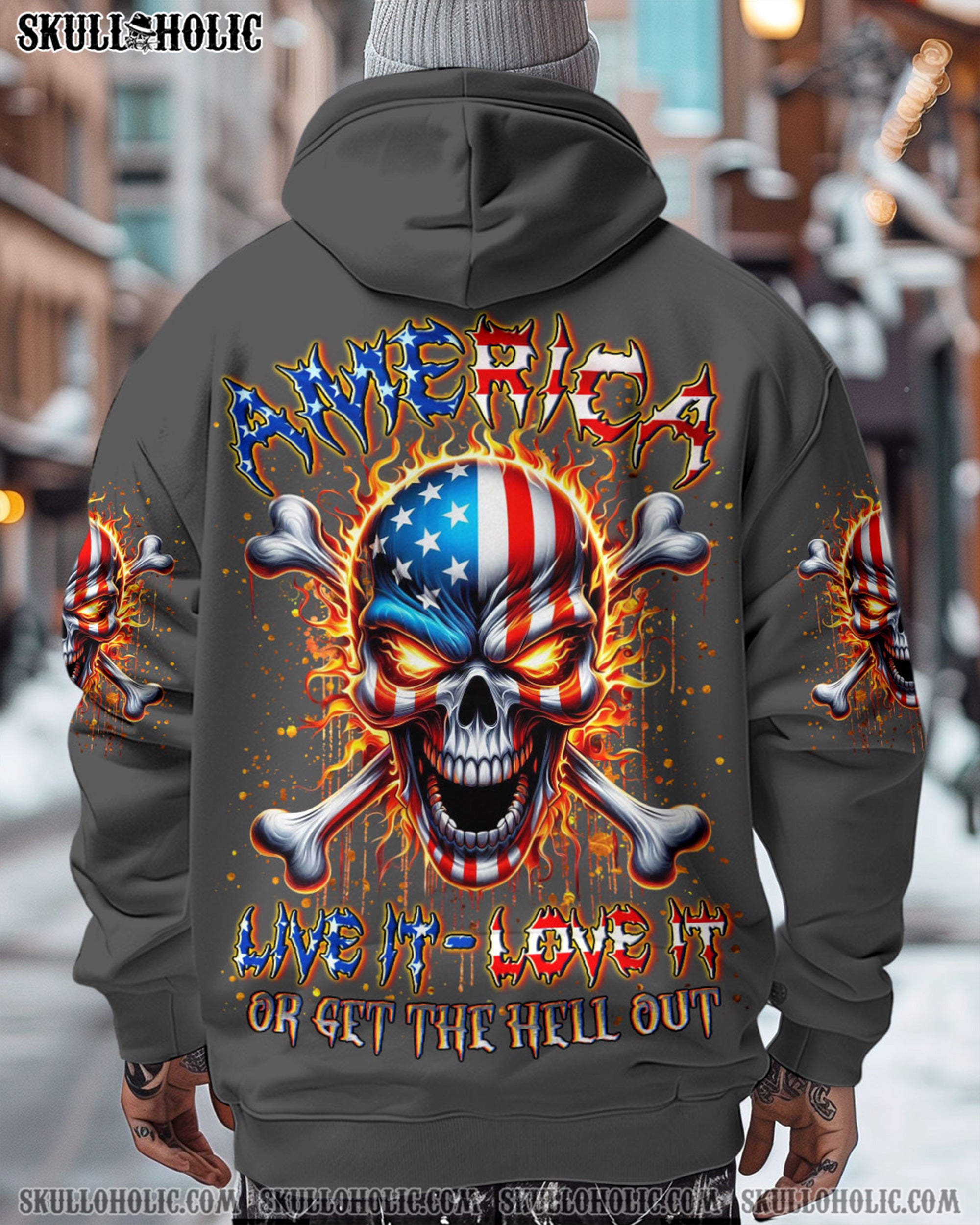 AMERICA LIVE IT LOVE IT OR GET THE HELL OUT ALL OVER PRINT - YHLN0910253