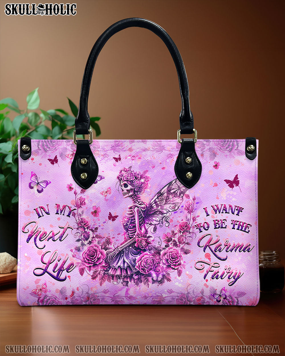 KARMA FAIRY SKELETON WINGS LEATHER HANDBAG - YHHG1510244