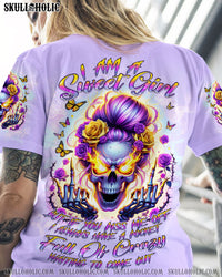 I AM A SWEET GIRL SKULL MESSY BUN ALL OVER PRINT - TLNT1406244