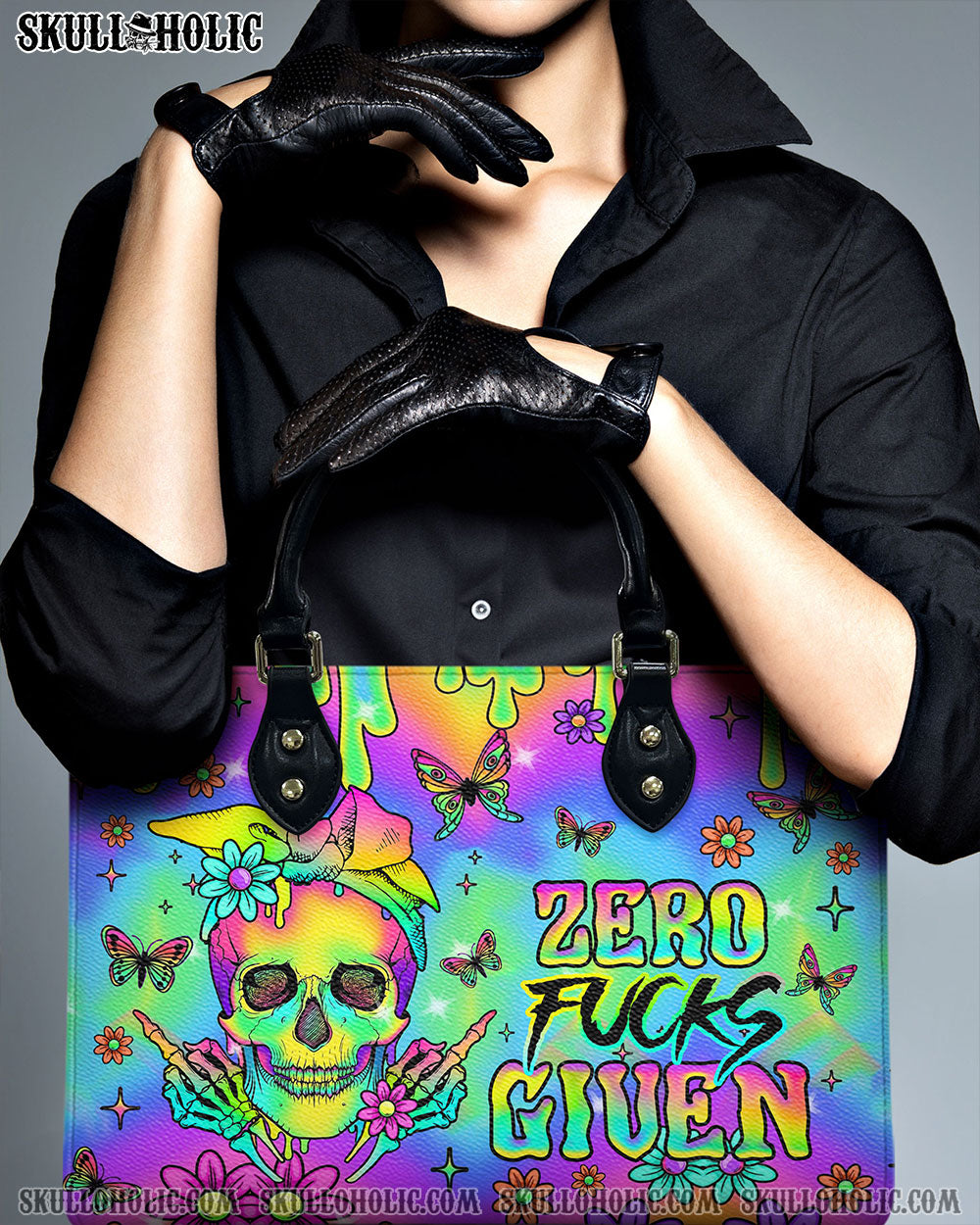 ZERO F GIVEN SKULL TIE DYE LEATHER HANDBAG - TLNO2607244