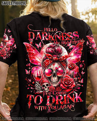 HELLO DARKNESS MY OLD FRIEND MESSY BUN ALL OVER PRINT - TY1105242