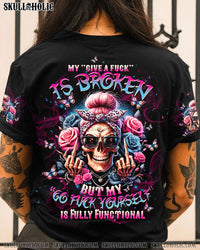 MY GIVE A F IS BROKEN MESSY BUN ALL OVER PRINT - TLTW2305241