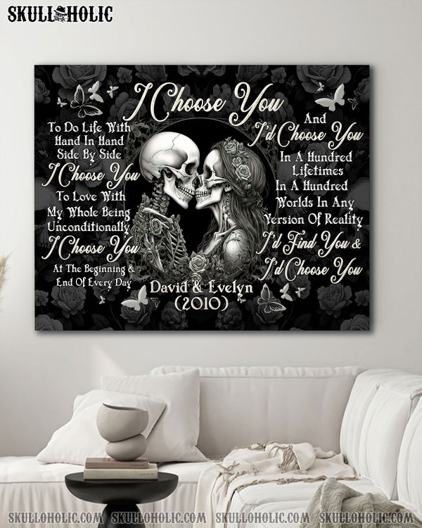 PERSONALIZED I CHOOSE YOU COUPLE SKELETON COUPLE CANVAS  - TLTW0302252