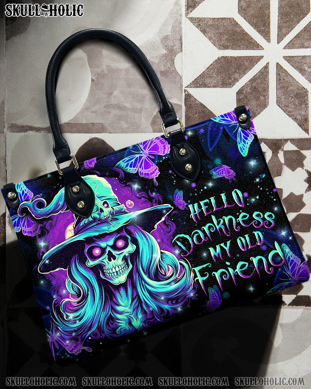 HELLO DARKNESS MY OLD FRIEND HALLOWEEN LEATHER HANDBAG - YHLN1508244