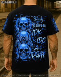 STUCK BETWEEN IDK IDC AND IDGAF SKULL ALL OVER PRINT - YHLN1808253