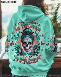 MY GIVE A F IS BROKEN SKULL MESSY BUN ALL OVER PRINT  - TLTW2201251