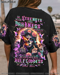 SHE WEARS STRENGTH AND DARKNESS SKULL ALL OVER PRINT - TLNT2604244