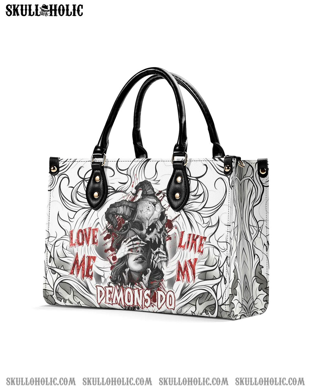 LOVE ME LIKE MY DEMONS DO LEATHER HANDBAG - YHDU2705244