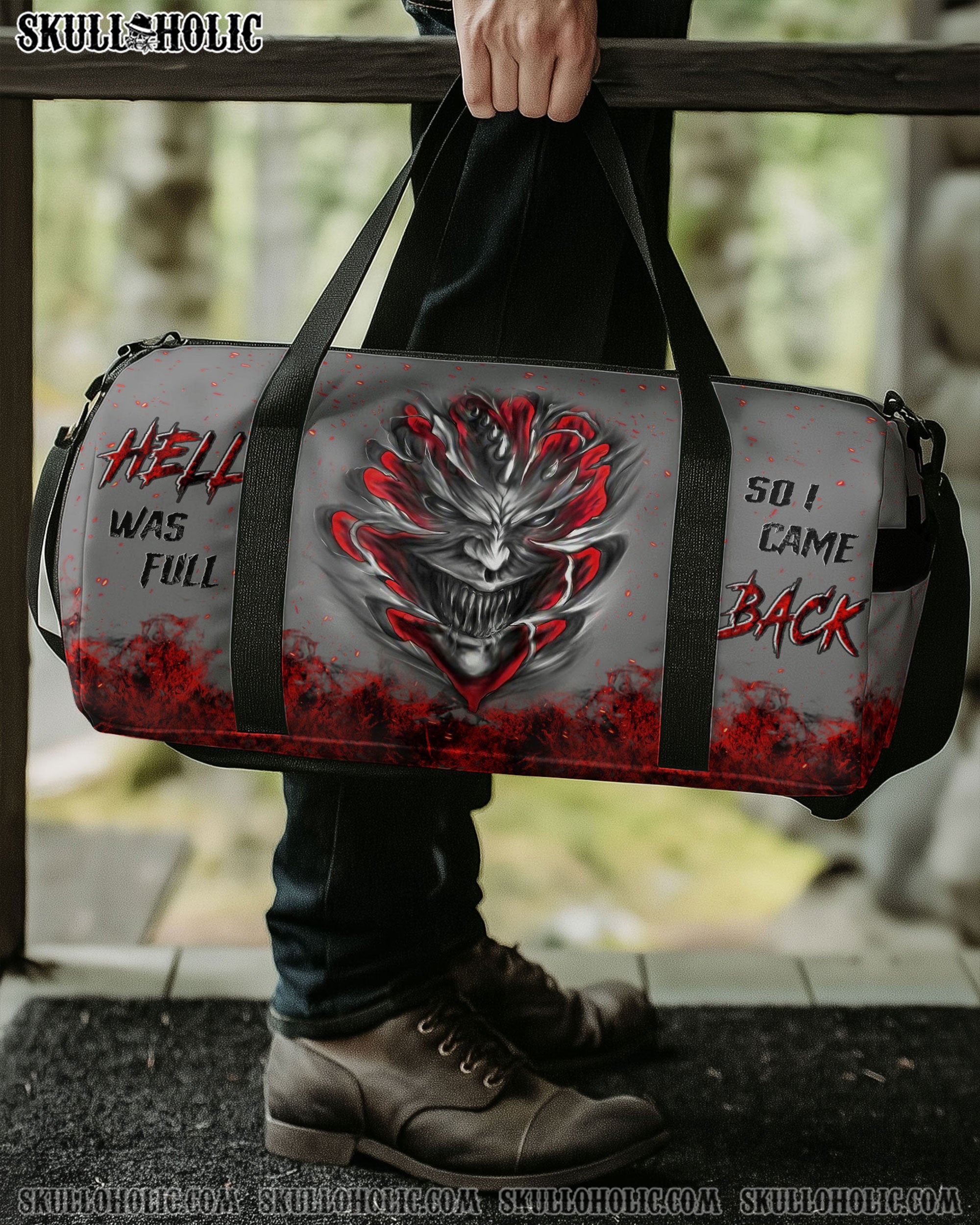 HELL WAS FULL SO I CAME BACK DEMON SKULL TRAVEL BAG - YHLN1208254