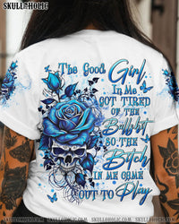 THE GOOD GIRL IN ME GOT TIRED SKULL ROSE ALL OVER PRINT - YHLN130243