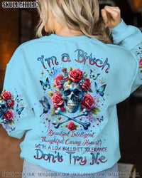 I'M A B DON'T TRY ME SKULL ROSE BONES ALL OVER PRINT - TLNZ3001243