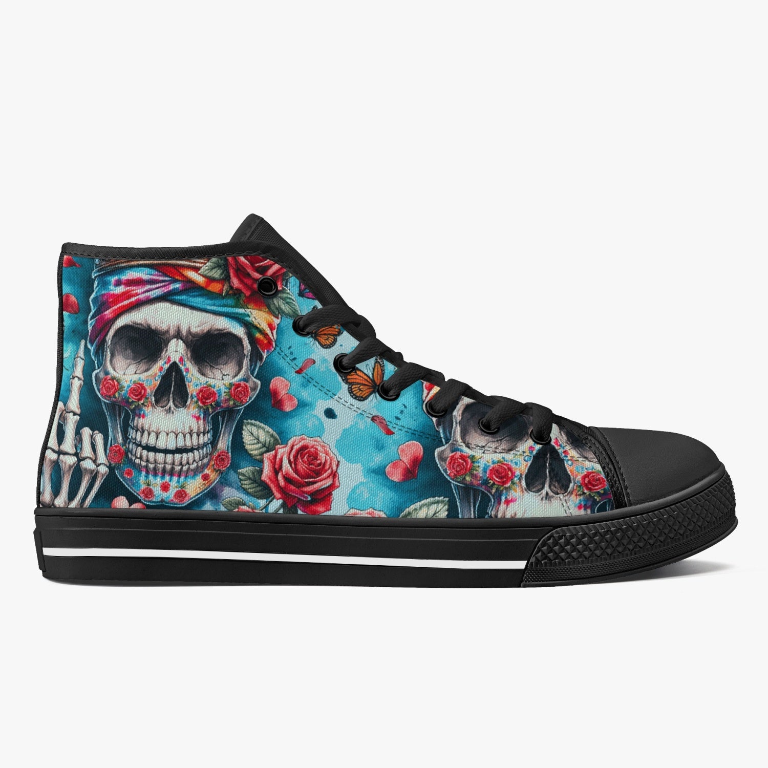 I'M NOT A PRINCESS SKULL HIGH TOP CANVAS SHOES - TY2002244