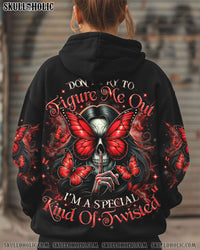 DON'T TRY TO FIGURE ME OUT BUTTERFLY SKULL ALL OVER PRINT - TLNO0302252