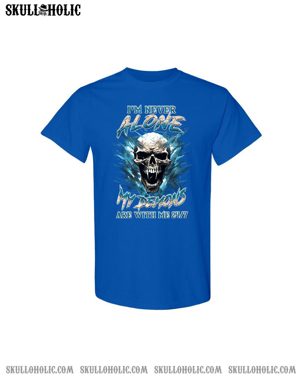 I'M NEVER ALONE SKULL DEMON COTTON SHIRT - YHLN0507244