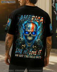 AMERICA LIVE IT LOVE IT OR GET THE HELL OUT SKULL ALL OVER PRINT - YHLN1707252