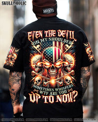 EVEN THE DEVIL ON MY SHOULDER SKULL ALL OVER PRINT   - TLNZ1404251