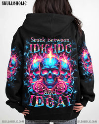 STUCK BETWEEN IDK IDC AND IDGAF SKULL ALL OVER PRINT - YHKD2501243