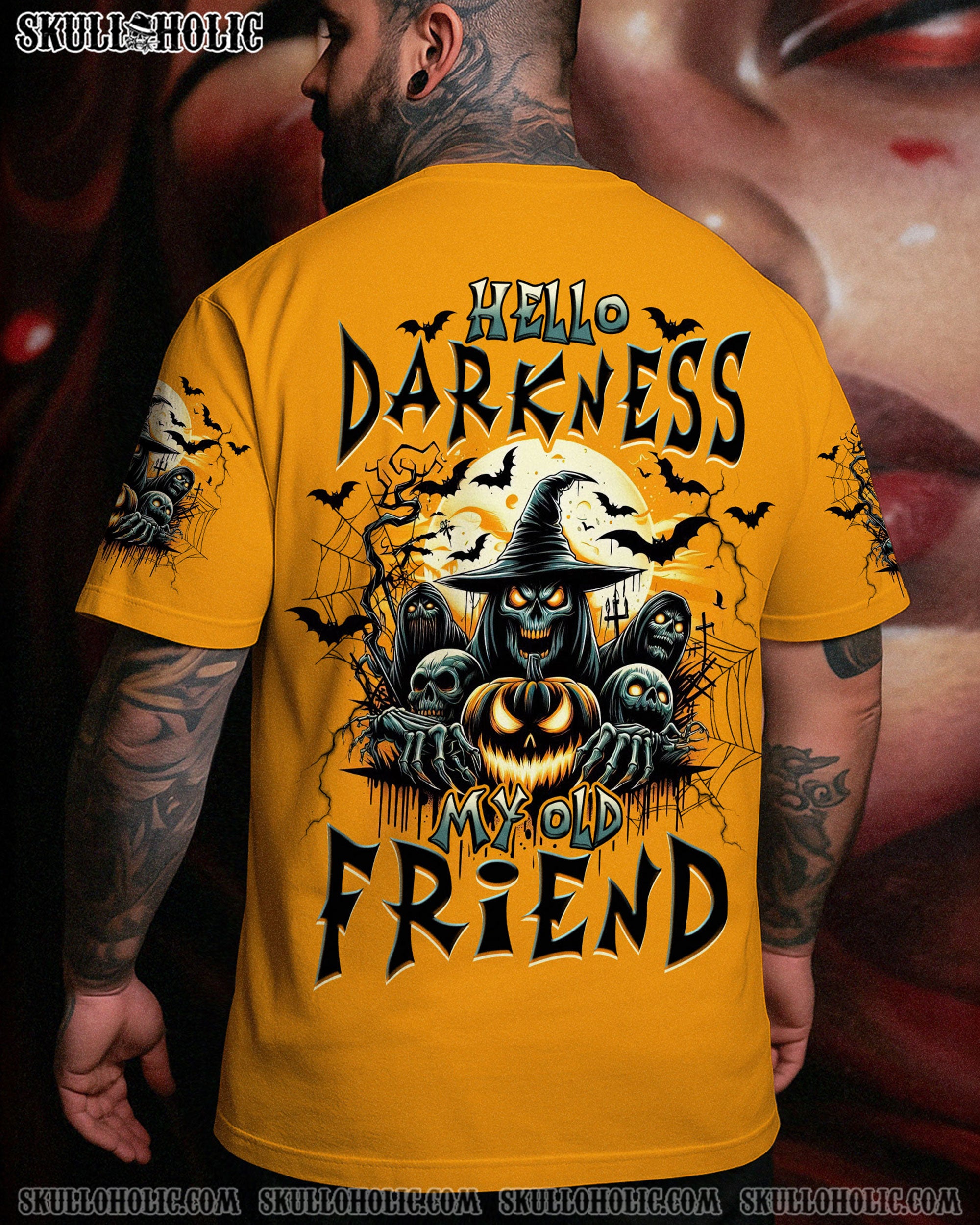 HELLO DARKNESS MY OLD FRIEND SKULL HALLOWEEN ALL OVER PRINT  - TLNZ0908253