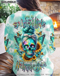 SHE IS SUNSHINE SKULL MESSY BUN TIE DYE ALL OVER PRINT - TLTR1612233