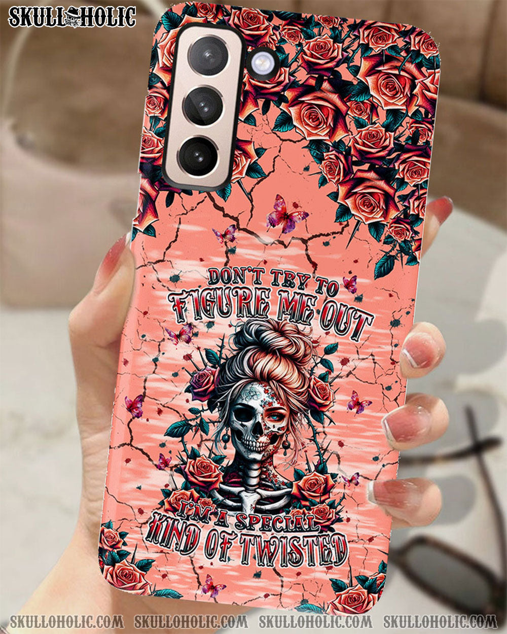 DON'T TRY TO FIGURE ME OUT SKULL LADY PHONE CASE - TLPQ2708241