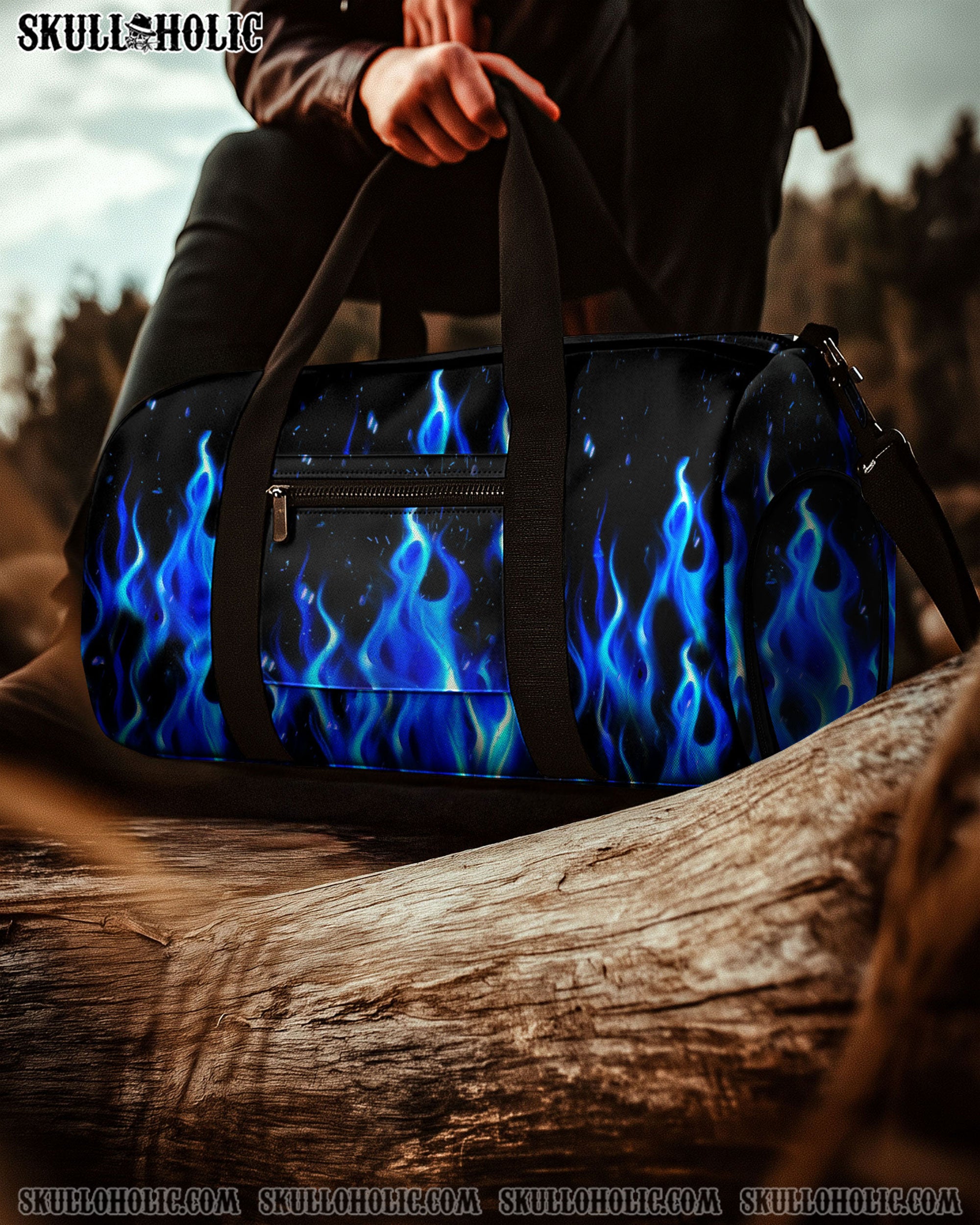 BLUE SKULL FIRE TRAVELLING BAG - YHHN2808255
