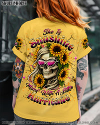 SHE IS SUNSHINE SKULL SUNFLOWERS ALL OVER PRINT - YHHG2511251