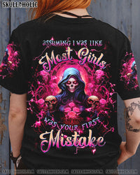YOUR FIRST MISTAKE LADY SKULL ROSE ALL OVER PRINT - TLTW0901245