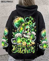 DRINK UP B MESSY BUN SKULL PATRICK'S DAY ALL OVER PRINT - TLTR0801242