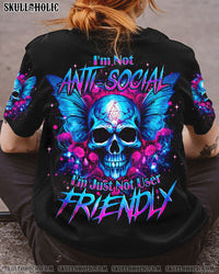 I'M NOT ANTI-SOCIAL SKULL WINGS ALL OVER PRINT - TLNO2811232