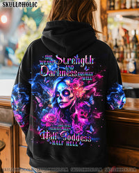 SHE WEARS STRENGTH AND DARKNESS SKULL LADY ALL OVER PRINT - TLNT2011242