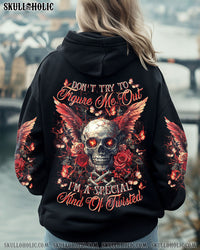 DON'T TRY TO FIGURE ME OUT SKULL ROSE ALL OVER PRINT  - TLTR2011244