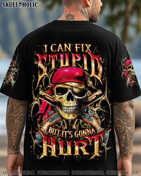 I CAN FIX STUPID BUT IT'S GONNA HURT PIRATE SKULL ALL OVER PRINT - YHHN1408251