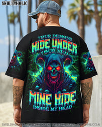 YOUR DEMONS HIDE UNDER YOUR BED SKULL ALL OVER PRINT - TLNO3103251