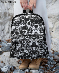 WHITE BLACK SKULL PATTERN BACKPACK - YHHN0708254
