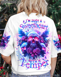 I'M JUST A SWEETHEART WITH A TEMPER SKULL ALL OVER PRINT - TLTW1004241