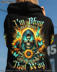 I'M BLUNT BECAUSE GOD ROLLED ME SKULL SUNFLOWER ALL OVER PRINT - TLNZ1901243