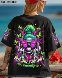BUT DID YOU DIE MOM LIFE  SKULL MESSY BUN ALL OVER PRINT - TLNT1903252