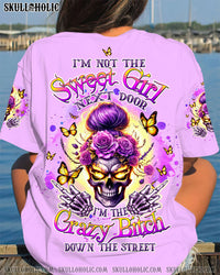 I'M NOT THE SWEET GIRL NEXT DOOR MESSY BUN SKULL ALL OVER PRINT - TLTW2106243