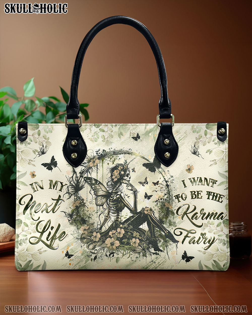 KARMA FAIRY SKELETON LAD LEATHER HANDBAG - YHHG1610244