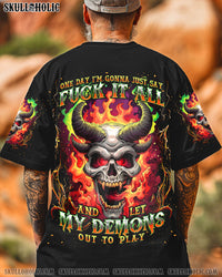 ONE DAY I'M GONNA JUST SAY SKULL ALL OVER PRINT   - TLNT1104254