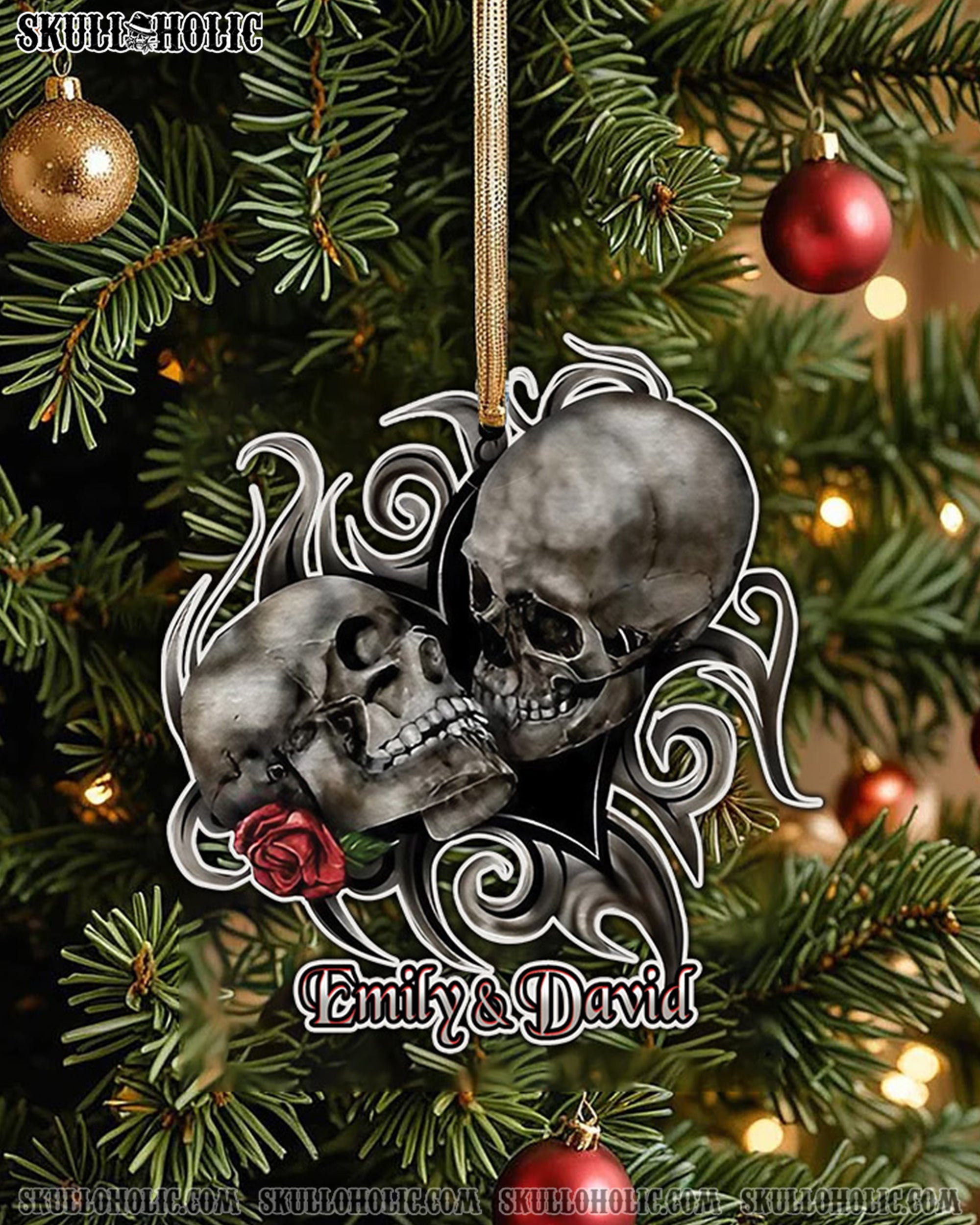 SKULL COUPLE ORNAMENT & KEYCHAIN - YHHN2608255