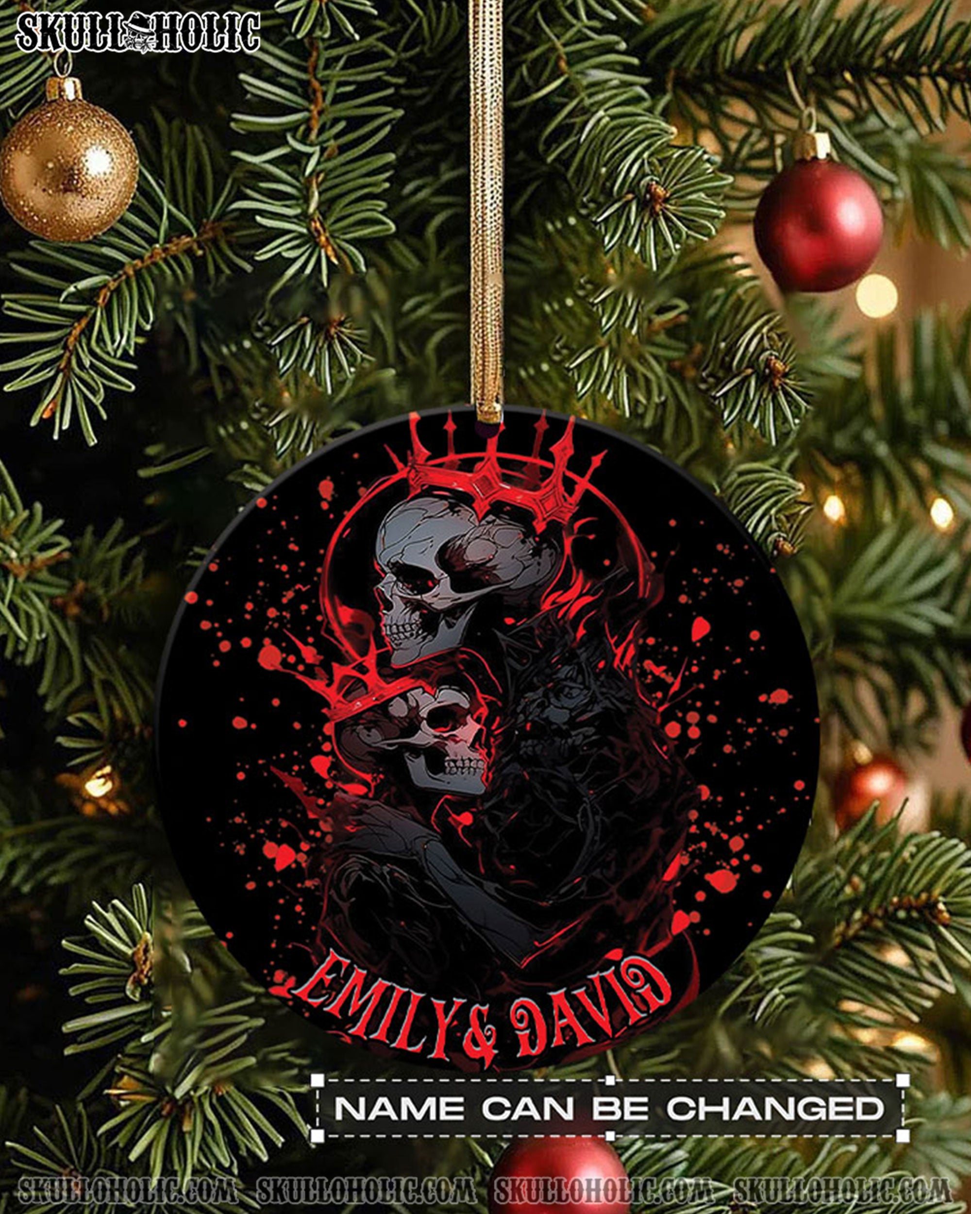 COUPLE SKULL ORNAMENT & KEYCHAIN - YHHN2908254
